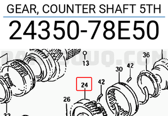 Suzuki 2435078E50 GEAR, COUNTER SHAFT 5TH