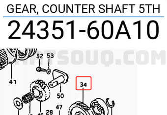 Suzuki 2435160A10 GEAR, COUNTER SHAFT 5TH