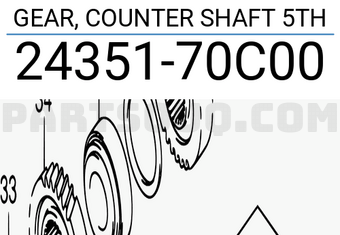 Suzuki 2435170C00 GEAR, COUNTER SHAFT 5TH