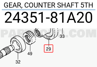 Suzuki 2435181A20 GEAR, COUNTER SHAFT 5TH