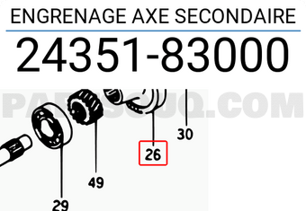 Suzuki 2435183000 ENGRENAGE AXE SECONDAIRE