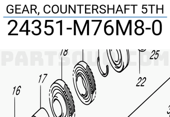 Suzuki 24351M76M80 GEAR, COUNTERSHAFT 5TH