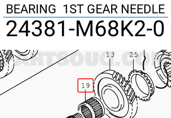 Suzuki 24381M68K20 BEARING 1ST GEAR NEEDLE