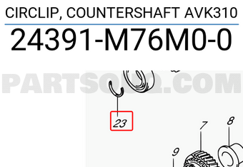 Suzuki 24391M76M00 CIRCLIP, COUNTERSHAFT AVK310