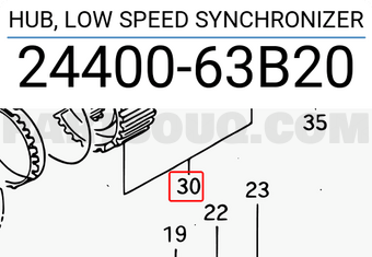 Suzuki 2440063B20 HUB, LOW SPEED SYNCHRONIZER