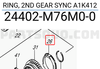 Suzuki 24402M76M00 RING, 2ND GEAR SYNC A1K412