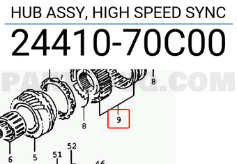 Suzuki 2441070C00 HUB ASSY, HIGH SPEED SYNC