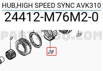 Suzuki 24412M76M20 HUB,HIGH SPEED SYNC AVK310