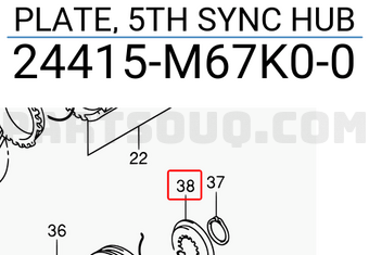 Suzuki 24415M67K00 PLATE, 5TH SYNC HUB