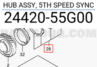 Suzuki 2442055G00 HUB ASSY, 5TH SPEED SYNC