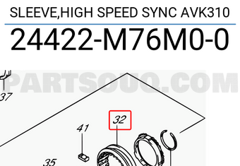 Suzuki 24422M76M00 SLEEVE,HIGH SPEED SYNC AVK310