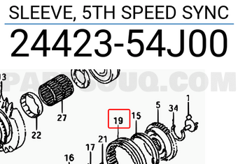 Suzuki 2442354J00 SLEEVE, 5TH SPEED SYNC