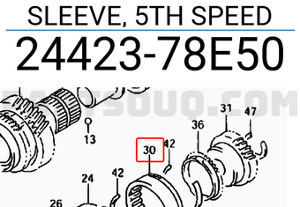 Suzuki 2442378E50 SLEEVE, 5TH SPEED