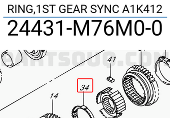 Suzuki 24431M76M00 RING,1ST GEAR SYNC A1K412