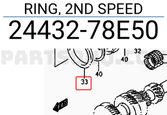 Suzuki 2443278E50 RING, 2ND SPEED