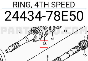 Suzuki 2443478E50 RING, 4TH SPEED