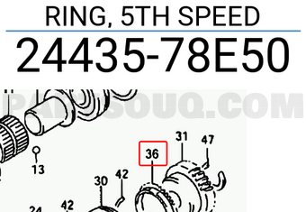 Suzuki 2443578E50 RING, 5TH SPEED