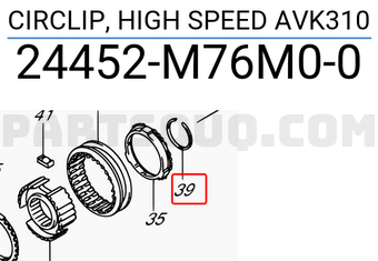 Suzuki 24452M76M00 CIRCLIP, HIGH SPEED AVK310