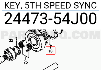 Suzuki 2447354J00 KEY, 5TH SPEED SYNC