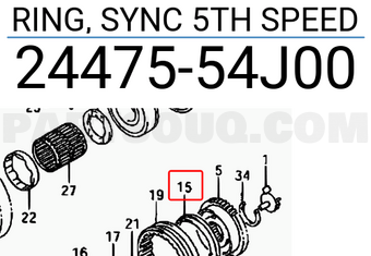 Suzuki 2447554J00 RING, SYNC 5TH SPEED