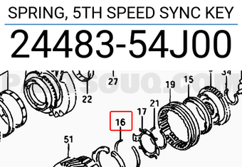 Suzuki 2448354J00 SPRING, 5TH SPEED SYNC KEY