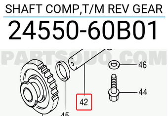 Suzuki 2455060B01 SHAFT COMP,T/M REV GEAR