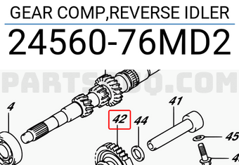 Suzuki 2456076MD2 GEAR COMP,REVERSE IDLER