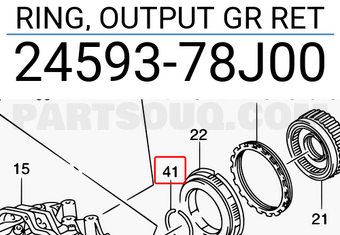 Suzuki 2459378J00 RING, OUTPUT GR RET