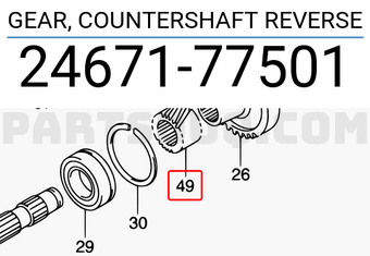 Suzuki 2467177501 GEAR, COUNTERSHAFT REVERSE