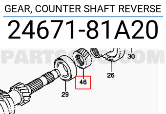 Suzuki 2467181A20 GEAR, COUNTER SHAFT REVERSE