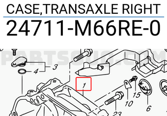 Suzuki 24711M66RE0 CASE,TRANSAXLE RIGHT