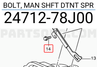 Suzuki 2471278J00 BOLT, MAN SHFT DTNT SPR