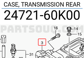 Suzuki 2472160K00 CASE, TRANSMISSION REAR