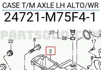 Suzuki 24721M75F41 CASE T/M AXLE LH ALTO/WR