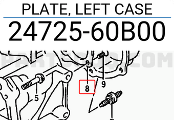 Suzuki 2472560B00 PLATE, LEFT CASE