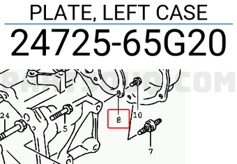 Suzuki 2472565G20 PLATE, LEFT CASE