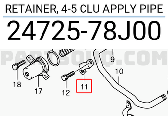 Suzuki 2472578J00 RETAINER, 4-5 CLU APPLY PIPE