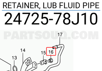 Suzuki 2472578J10 RETAINER, LUB FLUID PIPE