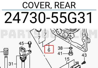 Suzuki 2473055G31 COVER, REAR