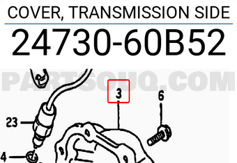 Suzuki 2473060B52 COVER, TRANSMISSION SIDE