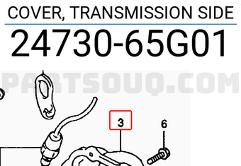 Suzuki 2473065G01 COVER, TRANSMISSION SIDE