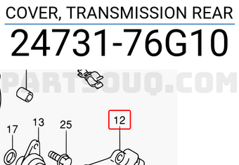 Suzuki 2473176G10 COVER, TRANSMISSION REAR