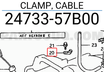 Suzuki 2473357B00 CLAMP, CABLE