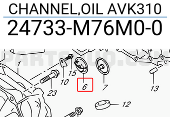 Suzuki 24733M76M00 CHANNEL,OIL AVK310