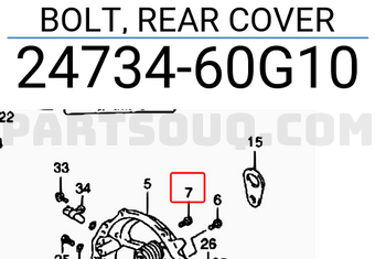 Suzuki 2473460G10 BOLT, REAR COVER