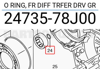Suzuki 2473578J00 O RING, FR DIFF TRFER DRV GR