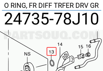 Suzuki 2473578J10 O RING, FR DIFF TRFER DRV GR