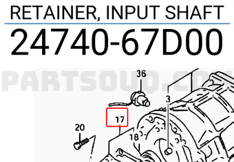 Suzuki 2474067D00 RETAINER, INPUT SHAFT