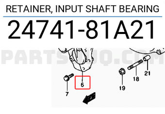 Suzuki 2474181A21 RETAINER, INPUT SHAFT BEARING