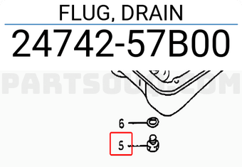 Suzuki 2474257B00 FLUG, DRAIN